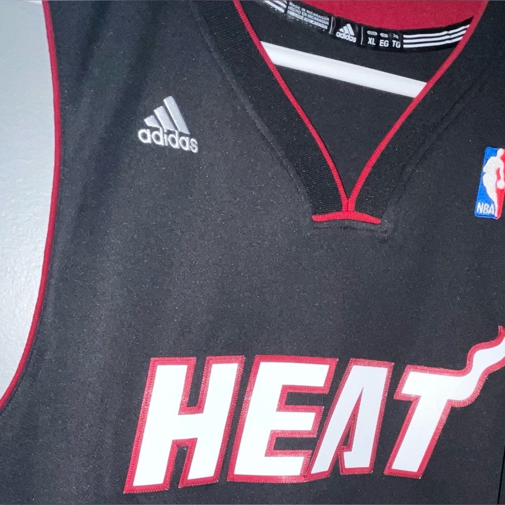 Dwayne Wade Black #3 Miami Heat adidas Authentic NBA Throwback Basketball Jersey - Picture 3 of 11